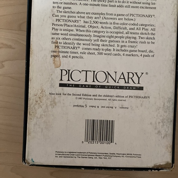 1985 Vintage Pictionary Board game - Picture 6 of 7